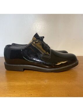 Bates Men’s 9.5 Black High Gloss Patent Leather Oxford Dress Shoes Oil Resisting